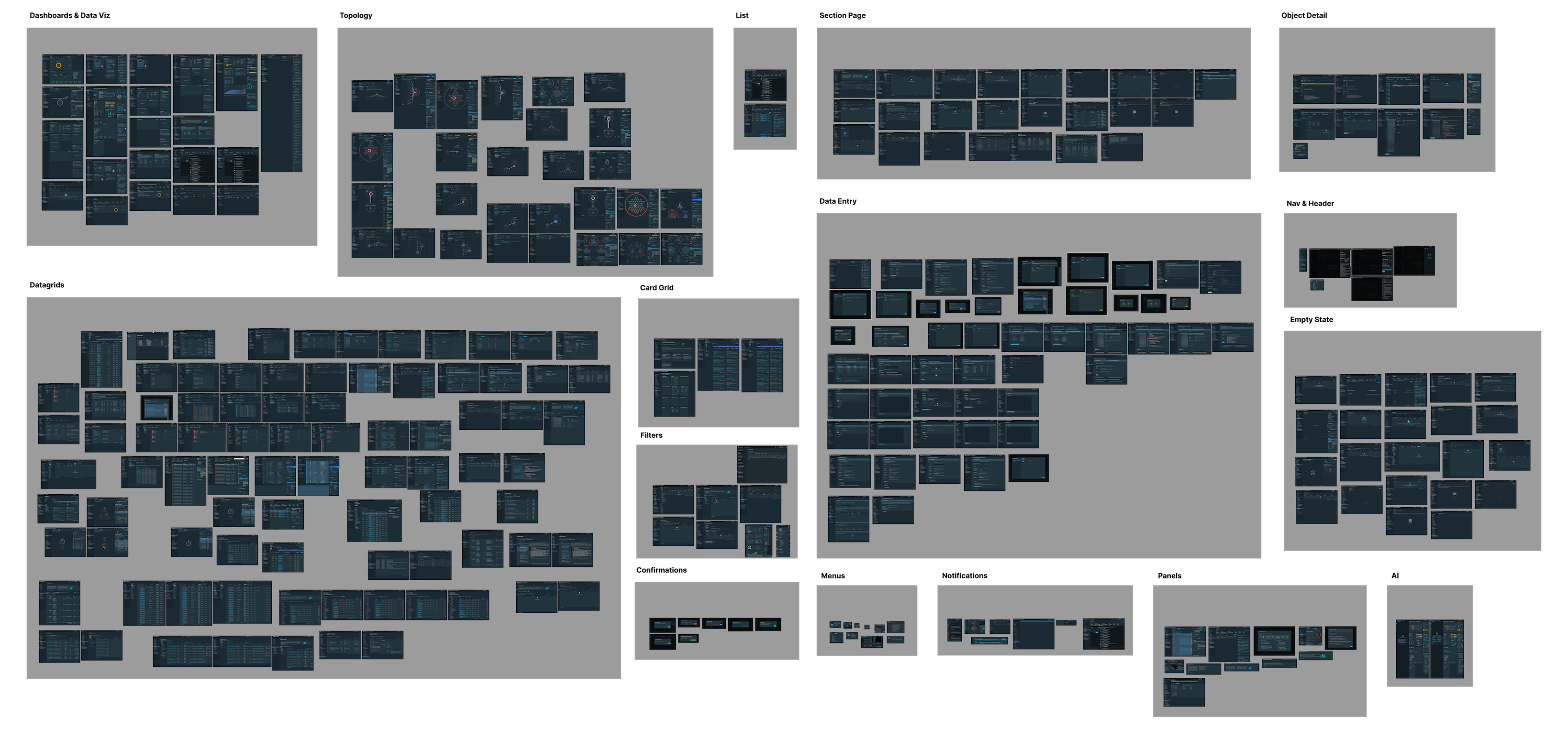 Screenshot of visual audit, showing a lack of consistency across the Tanzu portfolio