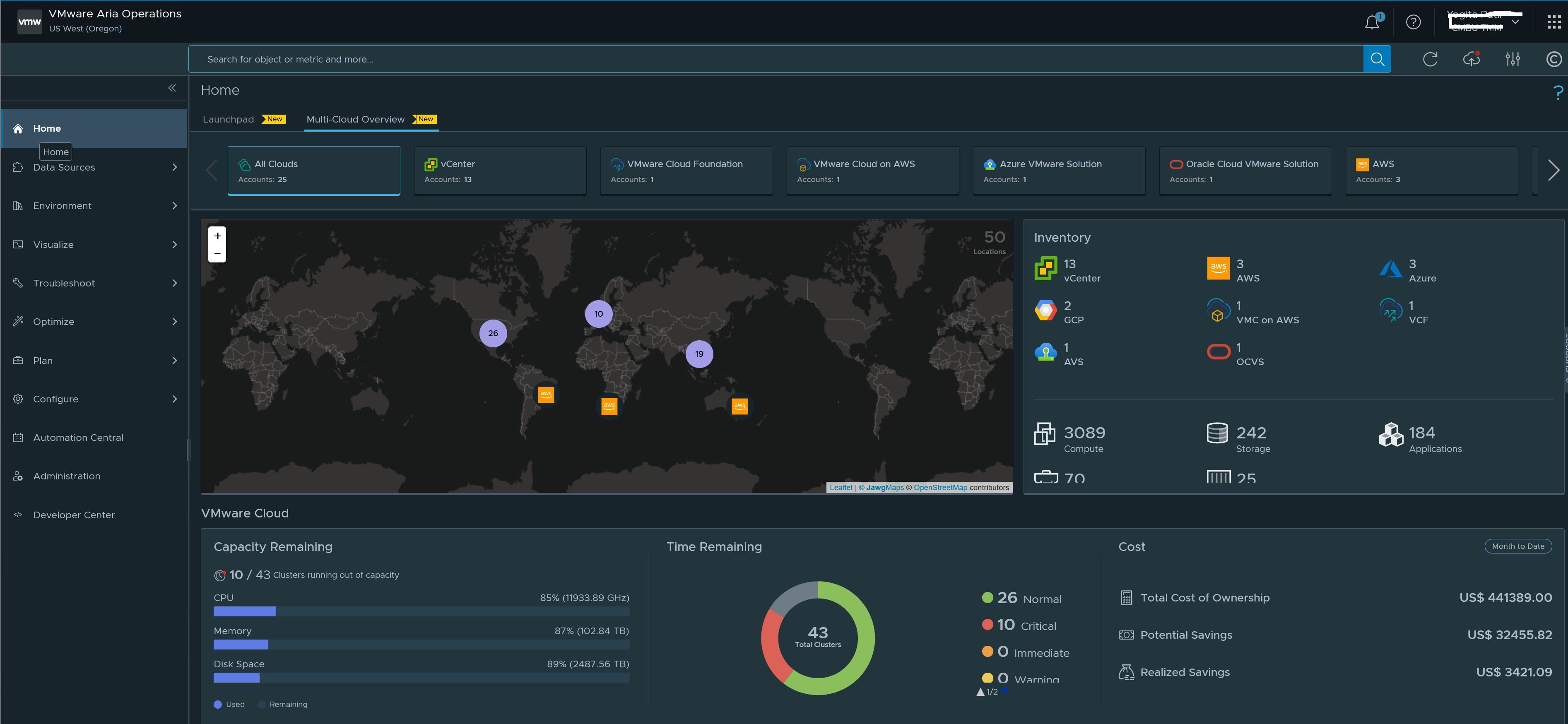 Screenshot of Tanzu Observability